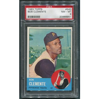 1963 Topps Baseball #540 Roberto Clemente PSA 8 (NM-MT) *6951