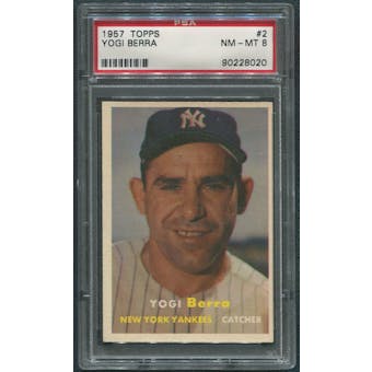 1957 Topps Baseball #2 Yogi Berra PSA 8 (NM-MT) *8020