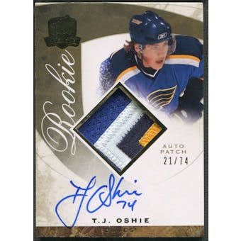 2008/09 The Cup #138 T.J. Oshie Rookie Gold Rainbow Patch Auto #21/74