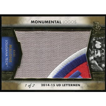 2014/15 Upper Deck Lettermen Karl Malone Monumental Logos Patch Serial Numbered 1/2