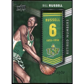 2014/15 Upper Deck Lettermen Bill Russell Retired Numbers Patch #'d 7/72