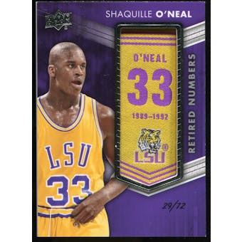 2014/15 Upper Deck Lettermen Shaquille O'Neal Retired Numbers Patch ser #'d 29/72