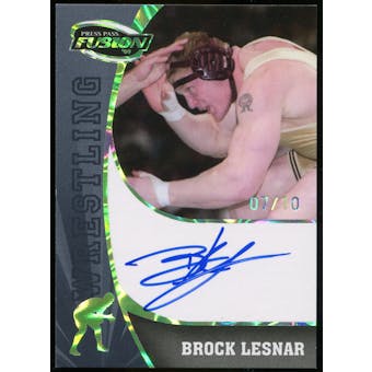2009 Press Pass Fusion Brock Lesnar Autograph Onyx Serial # 7/10 #SSBL