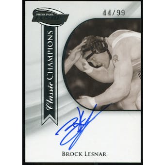 2009 Press Pass Fusion Autograph Silver Classic Champions #CCH-BL Brock Lesnar/99