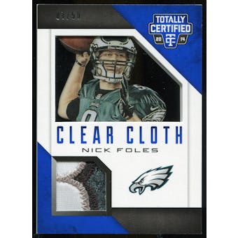 2014 Totally Certified Clear Cloth Prime Blue #CCNF Nick Foles Serial # 07/50 4 Color