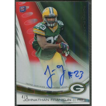 2013 Topps Platinum #AJF Johnathan Franklin Rookie Gold Refractor Auto #4/5
