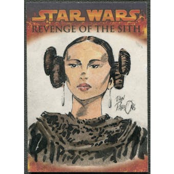 2005 Topps Star Wars Revenge Of The Sith Padme Amidala Sketch #1/1