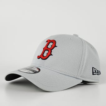 Boston Red Sox New Era Grey 39Thirty Double Timer Flex Fit Hat