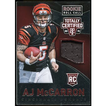 2014 Totally Certified Rookie Roll Call Jerseys Red #RCCAM A.J. McCarron #91/100