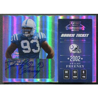 2002 Playoff Contenders #128 Dwight Freeney Rookie Auto #277/410