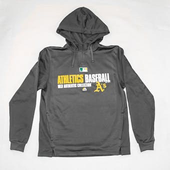 Oakland Athletics Majestic Grey Team Favorite 1/4 Zip Performance Hoodie (Adult XL)