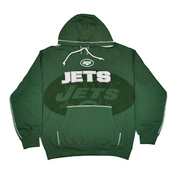 New York Jets Majestic Green Seam Pass Pullover Hooded Sweatshirt (Adult XL)