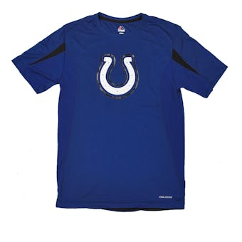 Indianapolis Colts Majestic Blue Fanfare VII Performance Synthetic Tee Shirt (Adult S)