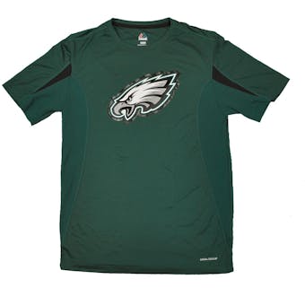 Philadelphia Eagles Majestic Green Fanfare VII Performance Synthetic Tee Shirt (Adult S)