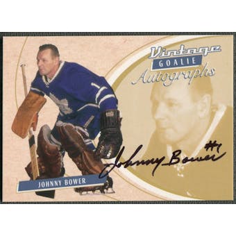 2002/03 Between the Pipes Goalie #26 Johnny Bower Auto /90