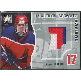 2005/06 ITG Heroes and Prospects #GUN49 Evgeni Malkin Rookie Game Used Number Patch /30