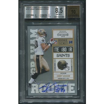 2010 Playoff Contenders #151 Jimmy Graham Rookie Auto BGS 8.5 (NM-MT+)