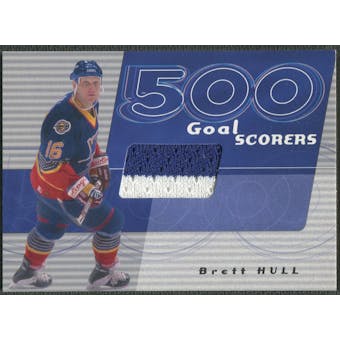 2001/02 BAP Signature Series #24 Brett Hull 500 Goal Scorers White & Blue Jersey /30
