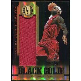 2012-13 Panini Gold Standard Black Gold Threads #2 LeBron James Serial # 28/49