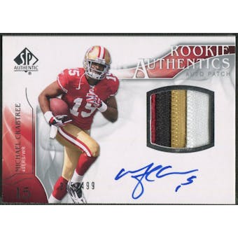 2009 SP Authentic #391 Michael Crabtree Rookie Patch Auto #215/499