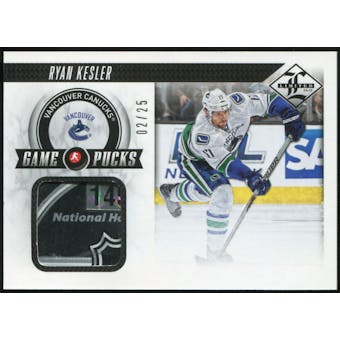 2012/13 Panini Limited Game Pucks #GPRK Ryan Kesler 2/25 NHL Logo 1/1