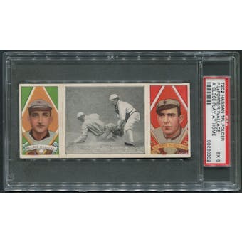 1912 Hassan Triple Folders T202 #1 A Close Play at Home Plate Bobby Wallace & Frank LaPorte PSA 5 (EX)