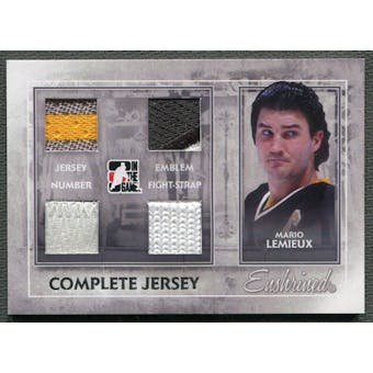 2010/11 ITG Enshrined #CJ13 Mario Lemieux Complete Jersey Emblem Silver #8/9