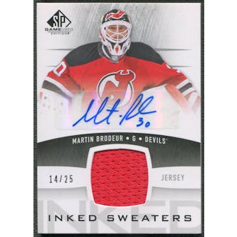 2013-14 SP Game Used #ISMB Martin Brodeur Inked Sweaters Jersey Auto #14/25