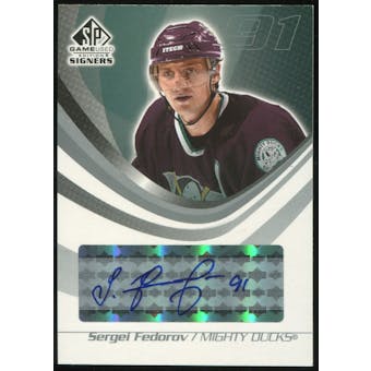 2003/04 Upper Deck SP Game Used Signers #SPSSF Sergei Fedorov Autograph