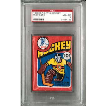 1976/77 O-Pee-Chee WHA Hockey Wax Pack PSA 8 (NM-MT) *4739