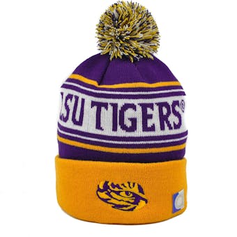LSU Tigers Top Of The World Purple & Yellow Ambient Cuffed Pom Knit Hat (Adult One Size)