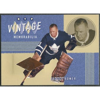2002/03 Between the Pipes #1 Johnny Bower Vintage Memorabilia Pad /20