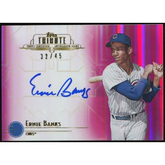 2014 Topps Tribute Autographs Pink #TAEB Ernie Banks 32/45