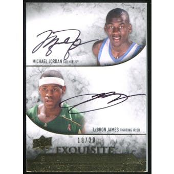2012/13 Upper Deck Exquisite Collection Endorsements Dual #JJ Michael Jordan/LeBron James 18/30
