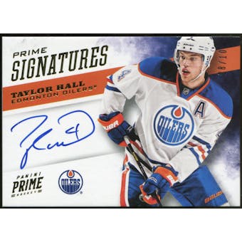 2012-13 Panini Prime Signatures Gold #65 Taylor Hall Hard Signed Serial #8/10