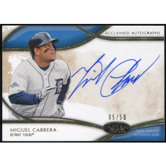 2014 Topps Tier One Acclaimed Autographs #AAMCA Miguel Cabrera 5/50