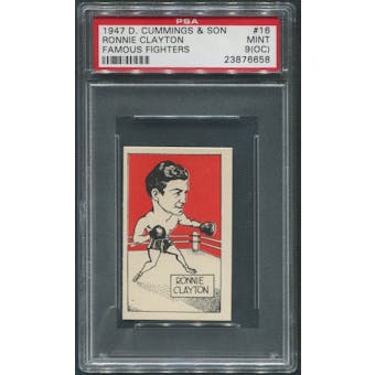 1947 D. Cummings & Sons Boxing #16 Ronnie Clayton Famous Fighters PSA 9 (MINT) (OC)