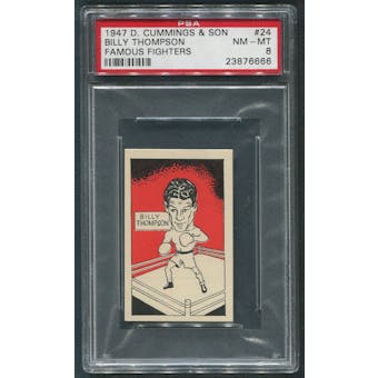 1947 D. Cummings & Sons Boxing #24 Billy Thompson Famous Fighters PSA 8 (NM-MT)