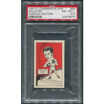1947 D. Cummings & Sons Boxing #28 Willie Pep Famous Fighters PSA 8.5 (NM-MT+)