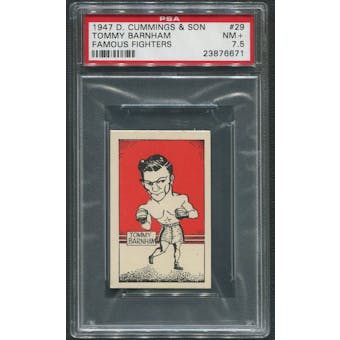 1947 D. Cummings & Sons Boxing #29 Tommy Barnham Famous Fighters PSA 7.5 (NM+)