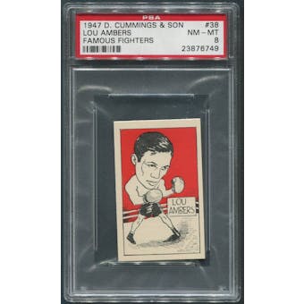 1947 D. Cummings & Sons Boxing #38 Lou Ambers Famous Fighters PSA 8 (NM-MT)
