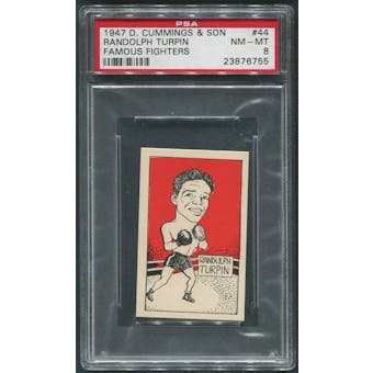 1947 D. Cummings & Sons Boxing #44 Randolph Turpin Famous Fighters PSA 8 (NM-MT)