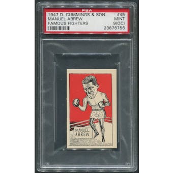 1947 D. Cummings & Sons Boxing #45 Manuel Abrew Famous Fighters PSA 9 (MINT) (OC)