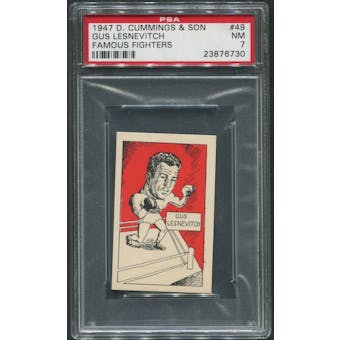 1947 D. Cummings & Sons Boxing #49 Gus Lesnevitch Famous Fighters PSA 7 (NM)