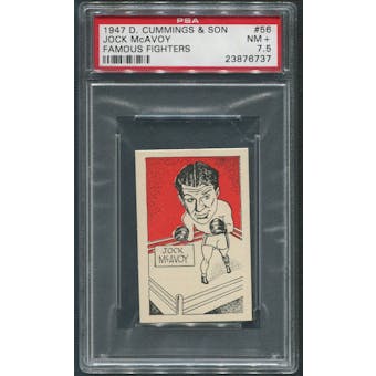 1947 D. Cummings & Sons Boxing #56 Jock McAvoy Famous Fighters PSA 7.5 (NM+)