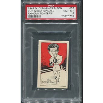 1947 D. Cummings & Sons Boxing #58 Don McCorkindale Famous Fighters PSA 8 (NM-MT)