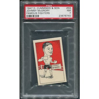 1947 D. Cummings & Sons Boxing #59 Johnny McGrory Famous Fighters PSA 7 (NM)