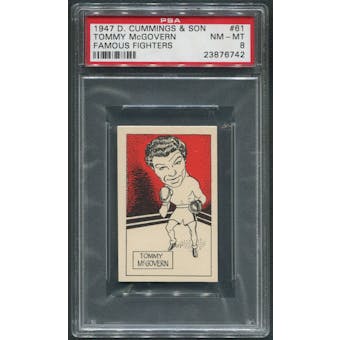 1947 D. Cummings & Sons Boxing #61 Tommy McGovern Famous Fighters PSA 8 (NM-MT)