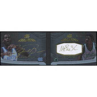 2012/13 Upper Deck Exquisite Collection Black Leather Autographs Dual #JJ Michael Jordan Magic Johnson 30/40