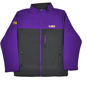 LSU Tigers Colosseum Purple & Grey Yukon II Softshell Full Zip Jacket (Adult XXL)